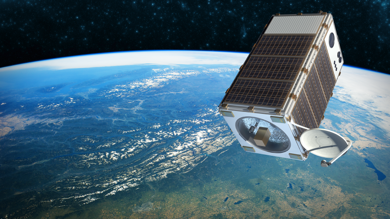 A digital rendering of EDF's MethaneSAT satellite (Photo: EDF)