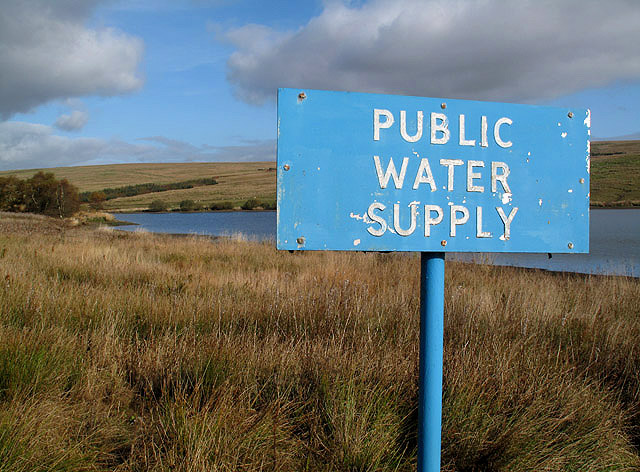 Public water supply sign, Walter Baxter