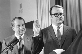 William Ruckelshaus is sworn in as administrator of the new Environmental Protec
