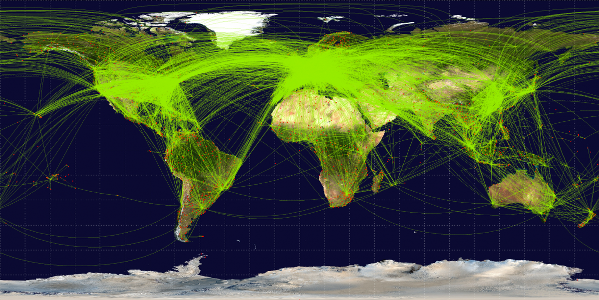 World airline route map, 2009, Jpatokal